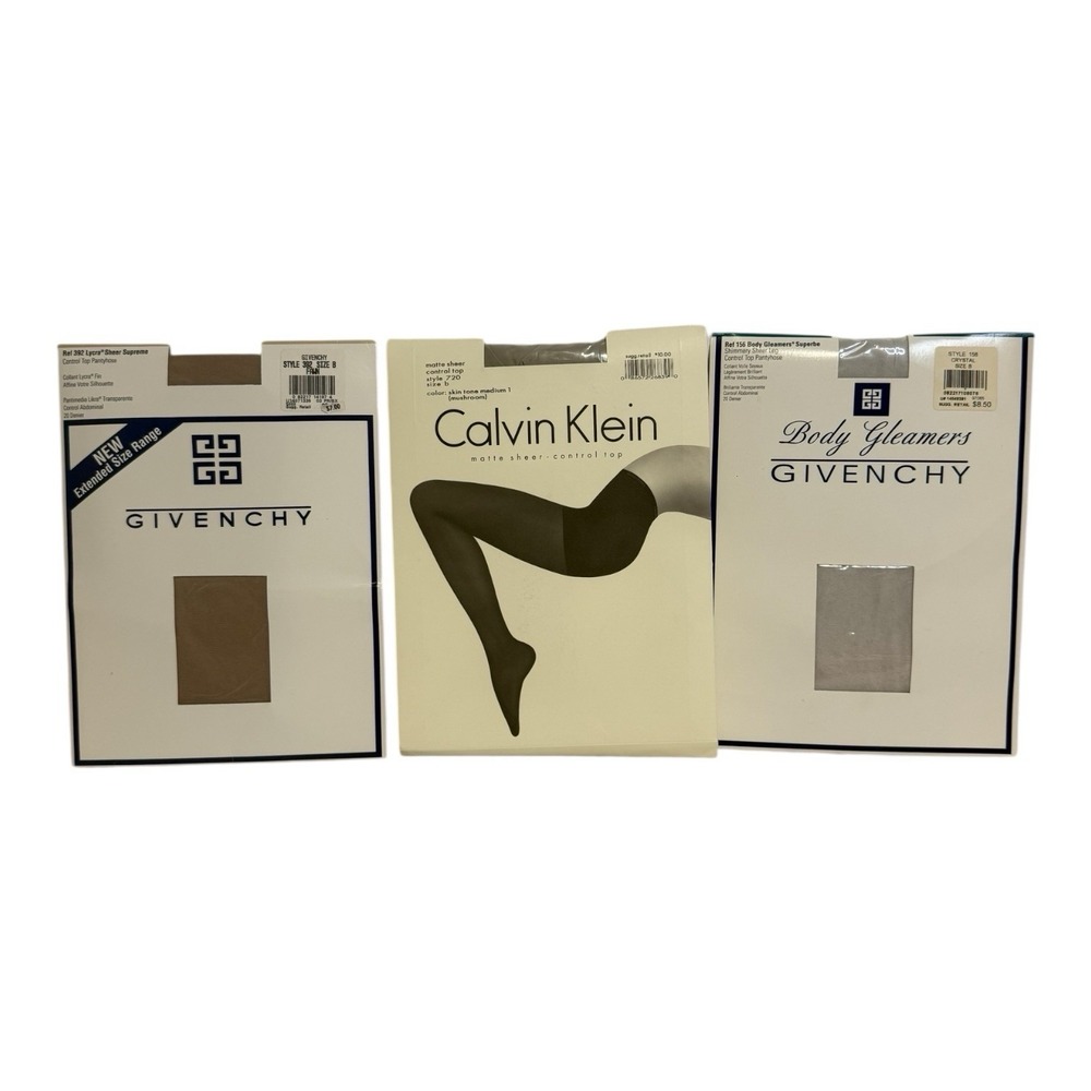 Vintage Stockings 1990s GIVENCHY Calvin Klein Office Siren Vixen‎ Fit Lot Size b